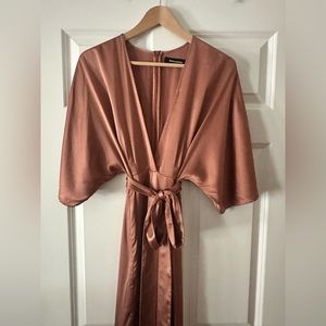 SOLD Reformation Hedi Silk Dress in Praline